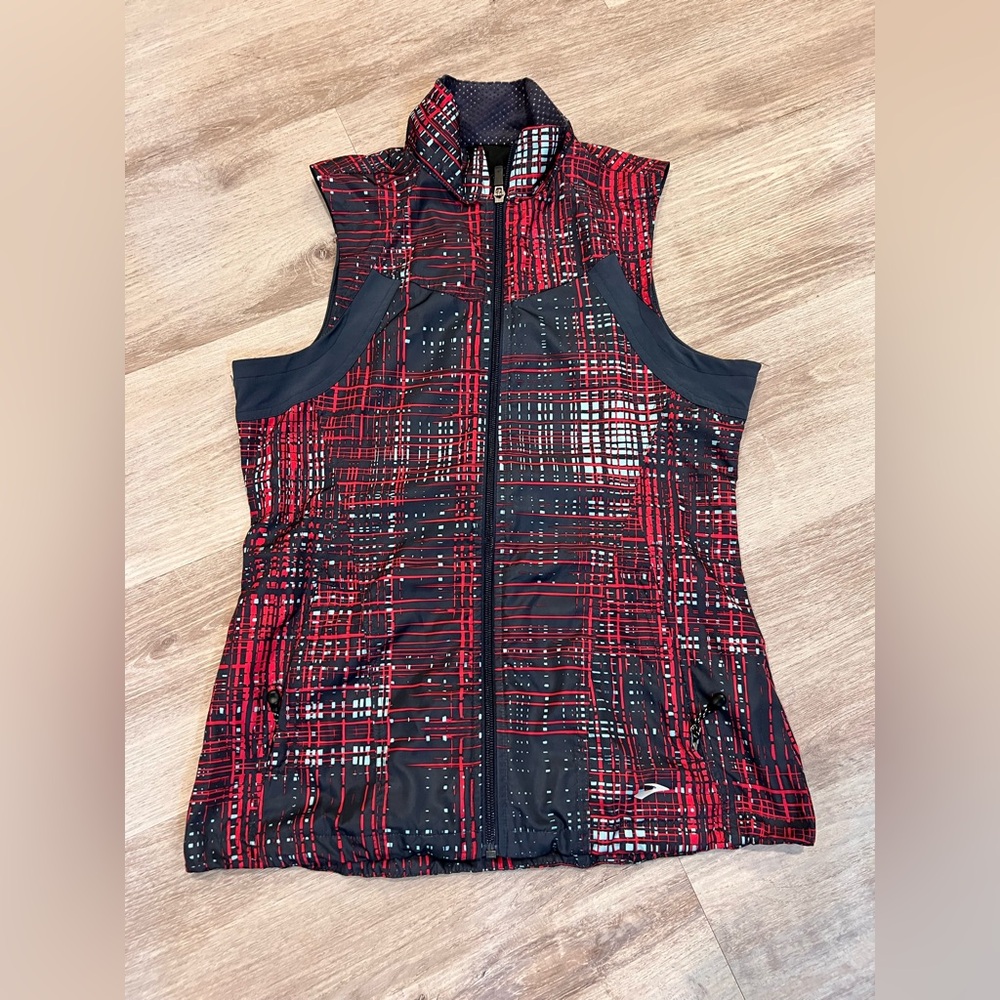 Brooks Running Vest, Small, Gray/Blue/Pink